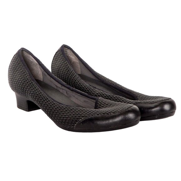 FootSmart Stretchables Chelsea Pump 11M Womens Heel Black Comfort 52364 - Picture 3 of 7